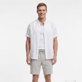 Nautica Erkek Beyaz Regular Fit Kısa Kollu Keten Gömlek W65105T.1BW - 1BW-Beyaz - XL