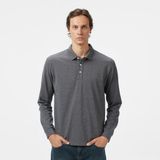 Nautica Erkek Gri Classic Fit Uzun Kollu Polo Yaka T-Shirt K57042T.00E - 00E-Gri - 2XL
