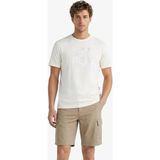 Nautica Erkek Krem Regular Fit Baskılı T-Shirt - XL - 1MA-Krem