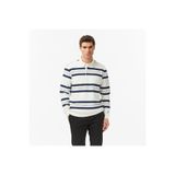 Nautica Erkek Krem Regular Fit Çizgili Sweatshirt