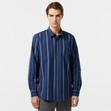 Nautica Erkek Lacivert Classic Fit Çizgili Gömlek - 4NV-Lacivert