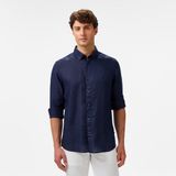 Nautica Erkek Lacivert Classic Fit Keten Gömlek - XL - 4NV-Lacivert