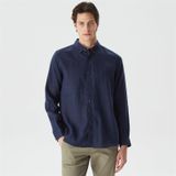 Nautica Erkek Lacivert Classic Fit Uzun Kollu Keten Gömlek