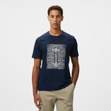 Nautica Erkek Lacivert Regular Fit Baskılı T-Shirt - 4NV-Lacivert - 3XL