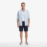 Nautica Erkek Lacivert Regular Fit Çizgili Keten Şort-B65104T.4NV 30