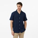 Nautica Erkek Lacivert Regular Fit Kısa Kollu Gömlek W65538T.4NV - 4NV-Lacivert - 2XL