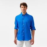 Nautica Erkek Mavi Classic Fit Keten Gömlek - 2XL - 4SJ-Mavi