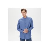 Nautica Erkek Mavi Classic Fit Keten Gömlek