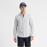 Nautica Erkek Mavi Regular Fit Çizgili Gömlek - S - 4FR-Mavi