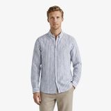 Nautica Erkek Mavi Regular Fit Çizgili Keten Gömlek W65451T.4DX - XL