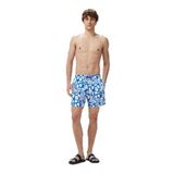 Nautica Erkek Mavi Regular Fit Desenli Deniz Şortu-T55120T.4SJ M