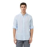 Nautica Erkek Mavi Regular Fit Keten Gömlek-W65103T.4SU M