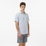 Nautica Erkek Mavi Regular Fit Kısa Kollu Çizgili Gömlek - 4FR-Mavi