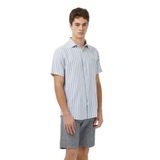 Nautica Erkek Mavi Regular Fit Kısa Kollu Çizgili Gömlek-W65448T.4FR XXL