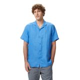 Nautica Erkek Mavi Regular Fit Kısa Kollu Keten Gömlek-W65102T.4EG L