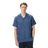 Nautica Erkek Mavi Regular Fit Kısa Kollu Keten Gömlek-W65102T.4VT M