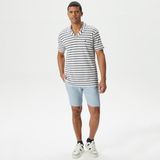 Nautica Erkek Mavi Slim Fit Keten Şort B35214T.4AX - 34
