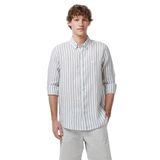 Nautica Erkek Yeşil Regular Fit Çizgili Keten Gömlek-W65451T.3VR M