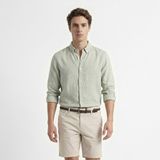 Nautica Erkek Yeşil Regular Fit Keten Gömlek W65103T.3TL - S