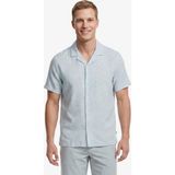 Nautica Erkek Yeşil Regular Fit Kısa Kollu Desenli Keten Gömlek - 2XL - 3ET-Yeşil