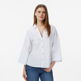Nautica Kadın Beyaz Regular Fit Kısa Kollu Gömlek - 1BW-Beyaz