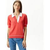 Nautica Kadın Kırmızı Relaxed Fit Kısa Kollu Triko - 6QB-Kırmızı