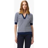 Nautica Kadın Lacivert Regular Fit Çizgili Triko - 4JN-Lacivert