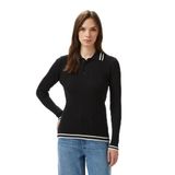Nautica Kadın Siyah Classic Fit Uzun Kollu Polo Yaka T-Shirt-57K113T.0TB L