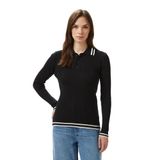 Nautica Kadın Siyah Classic Fit Uzun Kollu Polo Yaka T-Shirt-57K113T.0TB S
