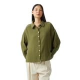 Nautica Kadın Yeşil Oversize Fit Gömlek-55W072T.30G XL
