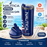 Nautica NTM02 Sport Paslanmaz Çelik 950 ml Lacivert Termos
