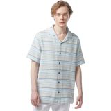 Nautica W45429T.4N9 Mavi Classıc Fit Kısa Kollu Çizgili Erkek Gömlek
