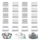 NautyPaws Kedi Çeşmesi Yedek Filtreler, 4 Köpük Filtreli 16 Karbon Filtresi, Seramik Cupcake ve Dalga Kedi Çeşmesi ile Uyumlu ve 1899 g/2L Paslanmaz Çelik Kedi Su Çeşmesi