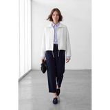 Nauve Kısa Düğmeli Oversize Trençkot - 001-Beyaz - 40