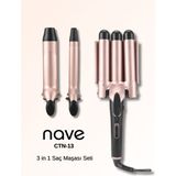 Nave 3 in 1 Saç Maşası Seti Ctn-13 Seramik Plaka ile Siyah Renk Ergonomik Tasarım