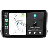 Navecron Peugeot 208 2012-20 10" Uyumlu Android Multimedia Gerçek 4/64 Kablosuz Carplay Geri Görüş Kameralı