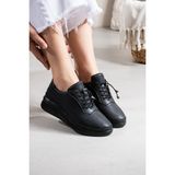 Navi Shoes Kadın Günlük Ayakkabı 3428NAV Suni Deri Kaydırmaz Taban Slip-on Bağlama Şekli - Siyah