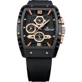 Naviforce Analog Erkek Kol Saati, Siyah Silikon Kordon, Gold Detaylı, Chronograph, Su Geçirmez