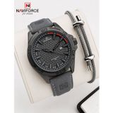 Naviforce Deri Kordon İtalyan Tasarım Bileklik Hediyeli 3 Atm Suya Dayanıklı Erkek Kol Saati N8023d1