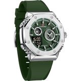 Naviforce Dijital Analog Yesil Silikon Kayisli Kol Saati