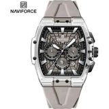 Naviforce Gri Silikon Kayışlı Analog Kol Saati - Kahverengi