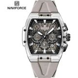 Naviforce Gri Silikon Kayışlı Analog Kol Saati