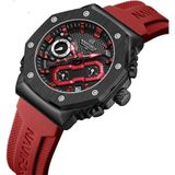 Naviforce Kırmızı Silikon Kordon Fonksiyonlu Analog Unisex Kol Saati NF1911
