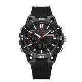 NAVİFORCE NF-7135 DİJİTAL ANALOG ALARMLI AYDINLATMALI SPOR ERKEK KOL SAATİ