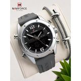 Naviforce Silokon Kordon Dijital & Analoğ Mekanizma Bileklik Hediyeli 3 Atm Erkek Kol Saati Nf9264.3