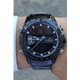 NAVİFORCE SİYAH ÇELİK KASA VE KORDON ALARMLI KRONOMETRELİ DİJİTAL ANALOG ERKEK KOL SAATİ