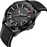 Naviforce Siyah Deri Kayışlı Analog Erkek Kol Saati, Su Geçirmez Spor Tasarım