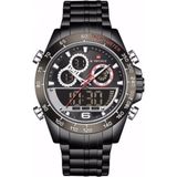 Naviforce Siyah Renkli Spor Erkek Kol Saati Pilli (Quartz) 3 ATM Suya Dayanıklı Alarm ve Kronometre