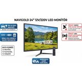 Navigold 24" HD TV Monitör HDMI VGA 12V ve 220V Hoparlör Kumandalı Karavan ve Kamp Tv