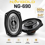 Navigold NG-690 960WAT 6x9 16X24CM Oval Tweeterli Oto Hoparlör 2 Adet Kapaklı